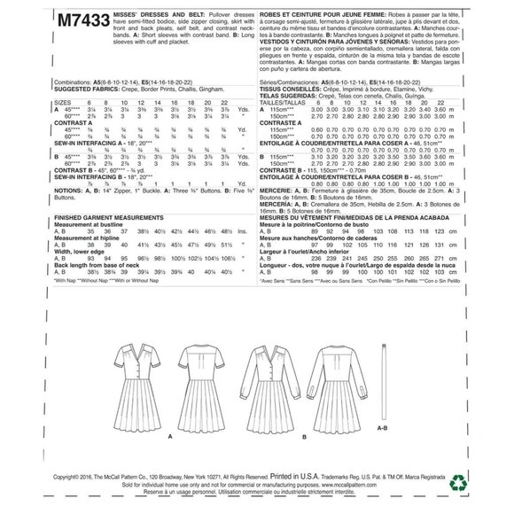 McCall's M7433 Misses 6 to 14 Archive Circa 1943 Dress Uncut Sewing Pattern New - Picture 9 of 10